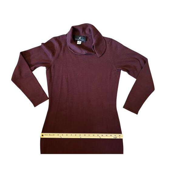 EUC VTG Peruvian Connection Maroon 100% Pima Cotton Sweater Dress Size M Preppy - Picture 9 of 9